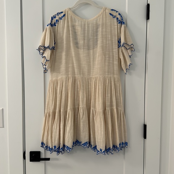 FREE PEOPLE Santiago Embroidered Mini Endless Summer Dress in Ivory - Picture 7 of 9